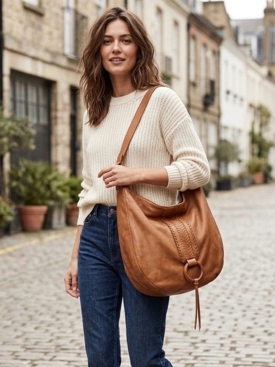 Banana Republic Handbags - Banana Republic Tan Leather Hobo with Ring Accent